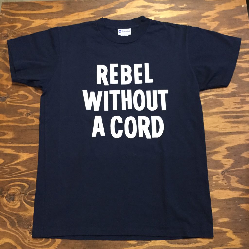 YR yellow rat T navy REBEL WITHOUT A CORD