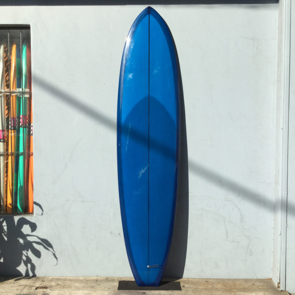 used surf board christenson flat tracker mid length single fin
