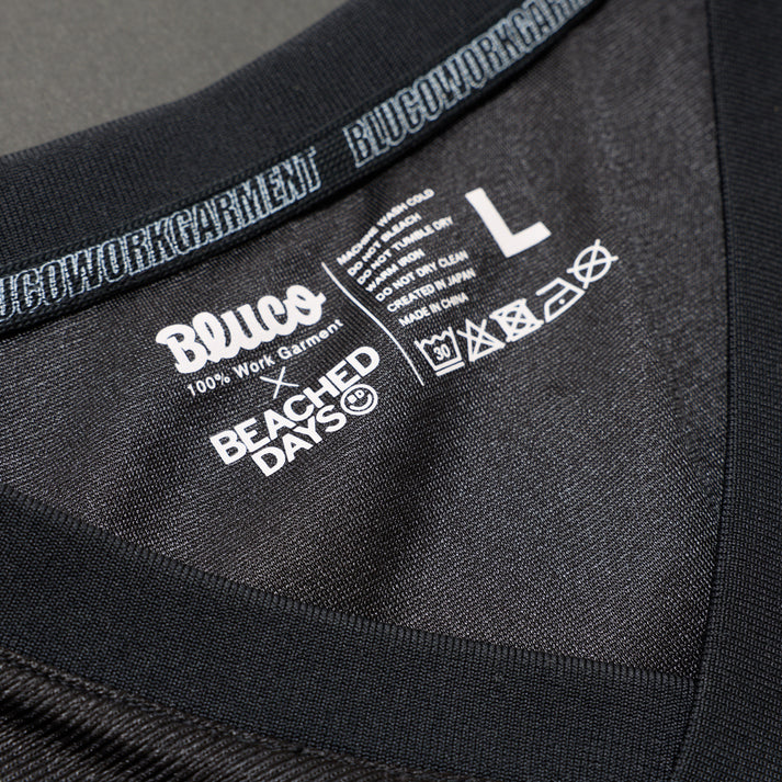 店舗限定】BEACHED DAYS × BLUCO メッシュフットボールTシャツ – BRINE