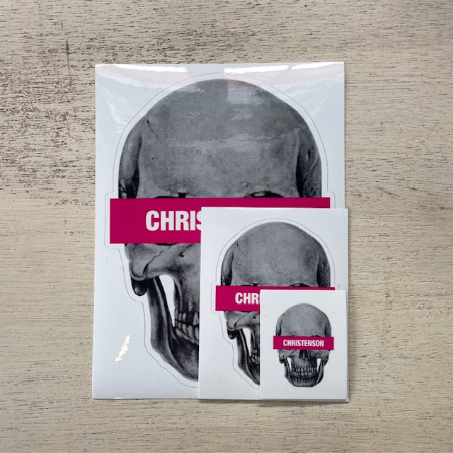 CHRISTENSON SKULL Sticker Small,Medium,Large